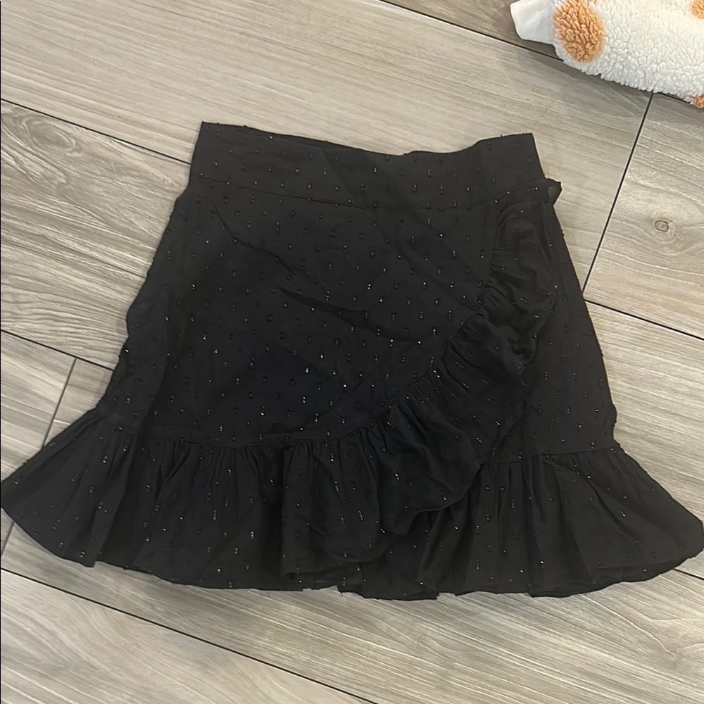 Elegant Black Ruffled Skirt